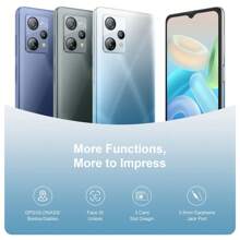 Blackview Unlocked Phones A53, 7GB+32GB 1TB TF, 5080mAh Battery+OTG, Android 12, 6.52 Inch HD+, 4G Dual SIM, Face ID, GPS, 12MP Camera, 3.5mm Jack, Android Phone Unlocked Smartphone - màu đen - Xem 2