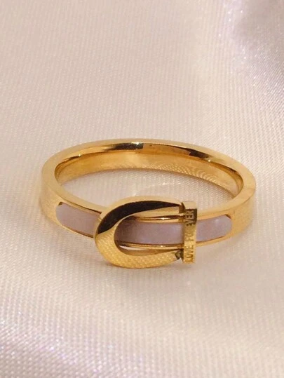 1件装不锈钢时尚创意个性化皮带扣环，女士款