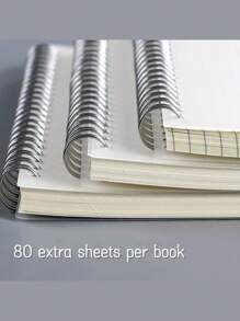 Cuaderno Espiral A5 Con Cubierta Transparente Mate, Líneas Y Cuadrícula (80 Hojas) Para Estudio Y Trabajo - Beis - Ver 5