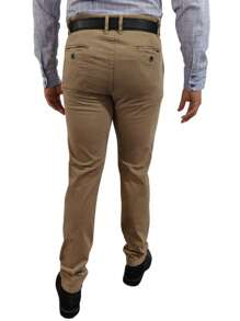 World JSM Silver Pantalon para Hombre de Gabardina corte casual Slim a Cintura con Stretch Mundo JSM Silver - Caqui - Ver 3