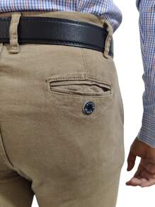 World JSM Silver Pantalon para Hombre de Gabardina corte casual Slim a Cintura con Stretch Mundo JSM Silver - Caqui - Ver 4