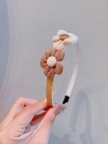 3入組復古花卉圖案髮帶 - 棕色 - 查看 2