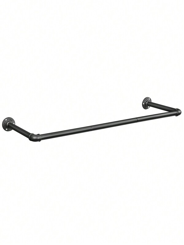 SONGMICS Kleiderständer für die Wand, Kleiderstange im Industrie-Design, Wandmontage, 92 x 30 x 7,5 cm, bis 50 kg belastbar, einfache Montage, schwarz HSRDE67BK