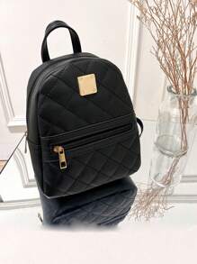 刺繡小背包韓式書包女孩女士休閒單肩包 - 黑色 - 查看 2