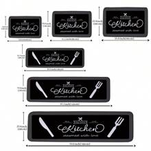 1pc Knife & Fork Design Kitchen Mat, Bohemian Modern Simple Absorbent Non-Slip Kitchen Carpet, Extra Long Elastic Thick Kitchen Floor Mat, Kitchen Rug, Kitchen Doormat, Foam Mat, Suitable For Living Room, Dining Room, Kitchen, In Front Of Sink, Indoor Entrance, Suitable For Party, Holiday, Gathering, Gift, Banquet, Carpet, Doormat, Kitchen Mat, Area Rug, Kitchen Supplies, Kitchen Decor, Kitchen Pad, Kitchen Floor Mat, Kitchen Set, Foam Mat, Multiple Styles Available