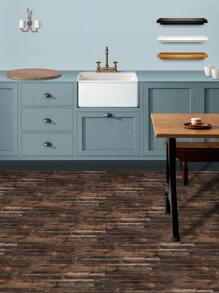 1片 5.91*35.4英寸木紋效果乙烯基地板磚貼紙,具有厚度、啞面、防水、防滑和耐磨性,用於家居裝修和牆面裝飾(剝離式貼紙) - 彩色 - 查看 7