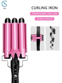 Rizador de Pelo de Cerámica, Temperatura Ajustable, Portátil 3 Barriles, Ondulador de Pelo Varita Rizadora - Multicolor - Ver 7