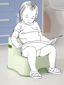 Doodle Step Stool - Bathroom Anti-Slip Weight Bench For Toilet Training Kids, Sink Booster Step Stool For Foot And Leg Support - Green - View 4