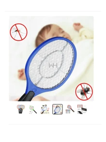 Raqueta Eléctrica Mata Mosquitos y Moscas - Multicolor - Ver 2