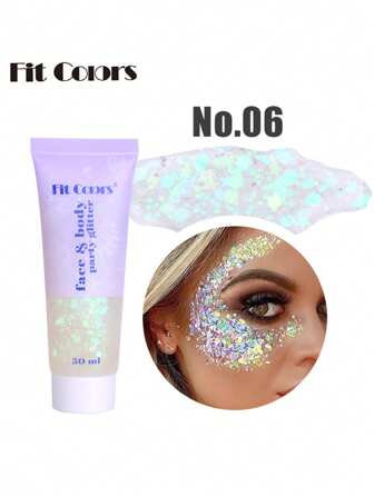 Fit Colors 闪光凝胶美人鱼鳞片面部身体唇部闪光眼影全息闪光粉适合节日、派对、舞台化妆 Y2K 化妆