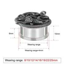 1入組復古不銹鋼女性蛇頭耳擴耳朵隧道插頭擴耳器&穿孔首飾,男人/女人中性