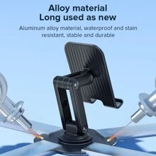 Llano 360° 可調式手機支架,桌面便攜式手機支架,適用於4.7-12.9英寸設備 - 黑色 - 查看 4