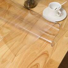 Mantel Transparente De Pvc A Prueba De Agua, Aceite, Resistente Al Calor, Fácil De Limpiar, Cristal De Placa Suave Cuadrada Para Mesas De Comedor Y Gabinetes De Tv - Blanco - Ver 9