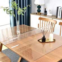 Mantel Transparente De Pvc A Prueba De Agua, Aceite, Resistente Al Calor, Fácil De Limpiar, Cristal De Placa Suave Cuadrada Para Mesas De Comedor Y Gabinetes De Tv - Blanco - Ver 8