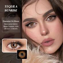 UYAAI Cocktail Series Colored Contact Lenses 1 Year Disposable Natural - Bình minh Tequila - Xem 2