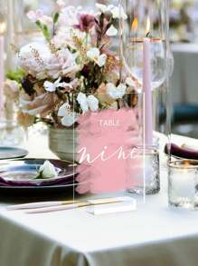 10 CÁI Biển tiệc hình chữ nhật PMMA trong suốt, Số bàn trống, Đế trong suốt, Dành cho tiệc cưới - Trong sáng - Xem 4