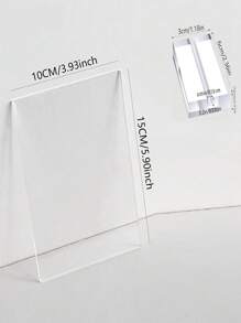 10 CÁI Biển tiệc hình chữ nhật PMMA trong suốt, Số bàn trống, Đế trong suốt, Dành cho tiệc cưới - Trong sáng - Xem 2