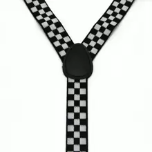 1pc Grid Braces, 3 Clips Elastic Suspenders, 2.5cm Printed Braces Halloween Halloween Accessories, Halloween Costumes Autumn-Winter Accessories Halloween Costume,Suitable For Teens, Youth,Men,Casual, Outdoor, Athletic, Vacation, Graduation Gifts, Birthday, Daily Wear - Black and White - View 4