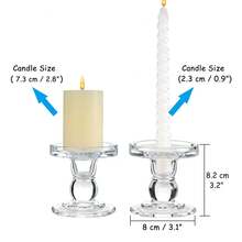 3 件/套帶蠟底玻璃燭台,家居裝飾品,適合派對、節日、婚禮 - 無色 - 查看 4