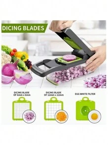 Multi Picador De Verduras Rebana, Corta, Pica Y Ralla 4 En 1 - Verde - Ver 7