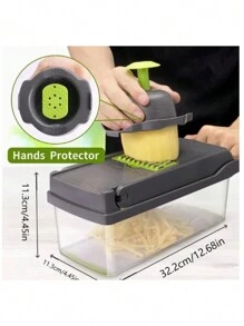 Multi Picador De Verduras Rebana, Corta, Pica Y Ralla 4 En 1 - Verde - Ver 9