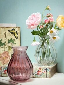 1 件裝水仙花創意玻璃水培花瓶,帶透明水培容器,非常適合常春藤、風信子、插花 - 藍色 - 查看 2