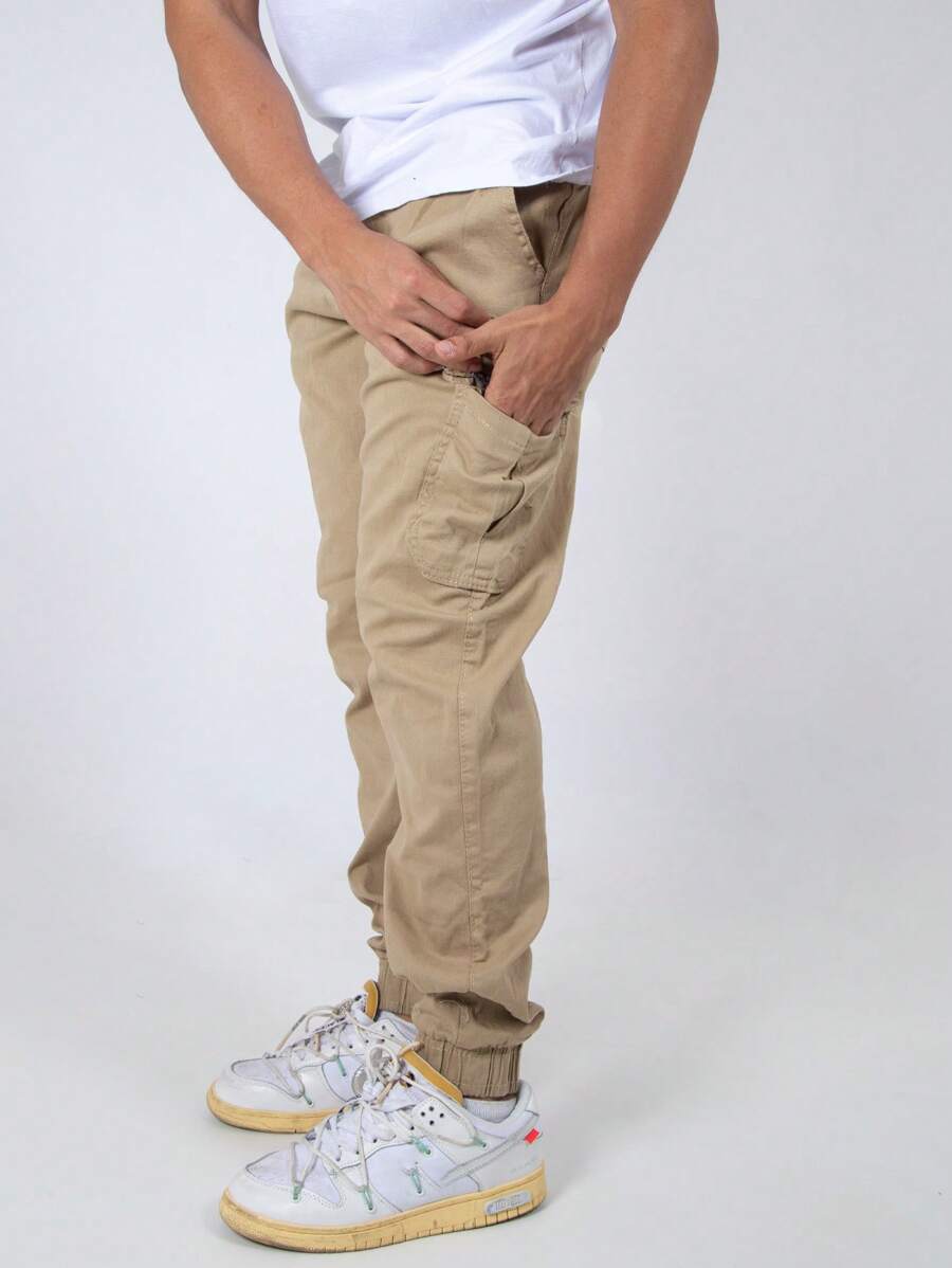 Men Pants - Camel - View 1