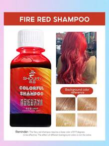 （火红洗发水）固定颜色洗发水染发剂 - 半永久性染发剂，无动物实验，20 种颜色 - 玫紅色 - 查看 1