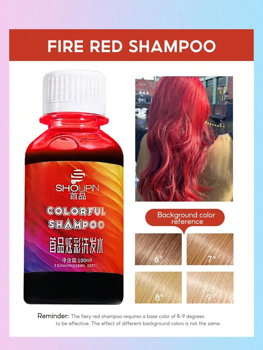 （火红洗发水）固定颜色洗发水染发剂 - 半永久性染发剂，无动物实验，20 种颜色 - 玫紅色 - 查看 1