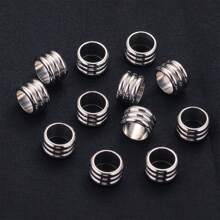 20Pcs 304 Stainless Steel Large Hole Spacer Bead Rings, Hole Diameter 6Mm, For Bracelet Necklace Fashion Minimalist Diy Jewelry Accessories Beading Stainless Steel Jewelry