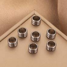 20Pcs 304 Stainless Steel Large Hole Spacer Bead Rings, Hole Diameter 6Mm, For Bracelet Necklace Fashion Minimalist Diy Jewelry Accessories Beading Stainless Steel Jewelry