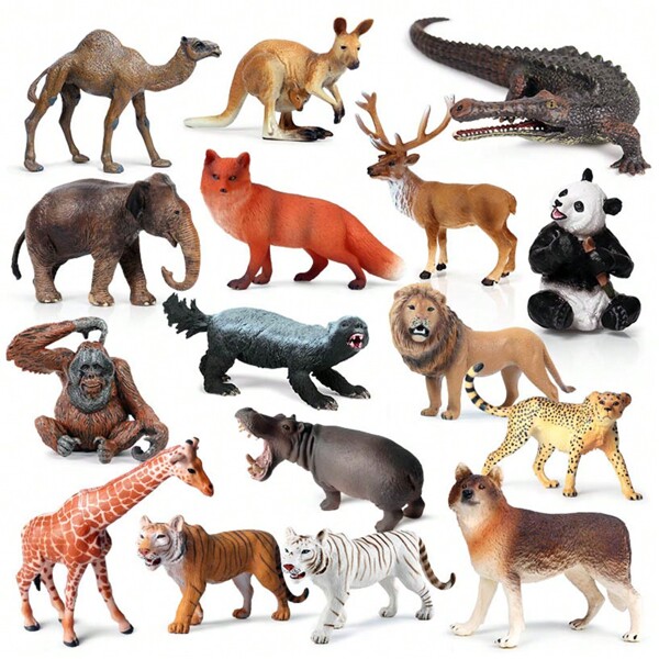 Safari Animal Figurines Toys, Jungle Zoo Animals Figures, Realistic