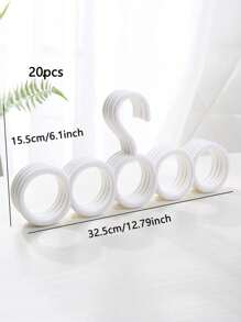 20pcs Plastic Hanger With 5 Rings