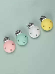 4pcs Vibrant Mixed Color Silicone Clips - Three-Hole Round Design For DIY Jewelry Making - Perfect Accessories For Creative Craft Projects, Assorted Colors Included