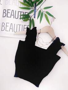 Women Knit Tops - 黑色 - 查看 2