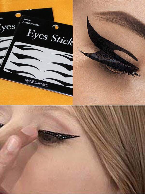 4pcs/pack Temporary Tattoo Stickers & Eyeliner Stickers For Women