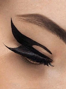 4对烟熏妆容女士纹身贴纸眼线贴纸防水逼真耐用易于使用女士纹身贴纸眼线贴纸防水逼真耐用易于使用适合化妆和舞会 - 黑色 - 查看 2