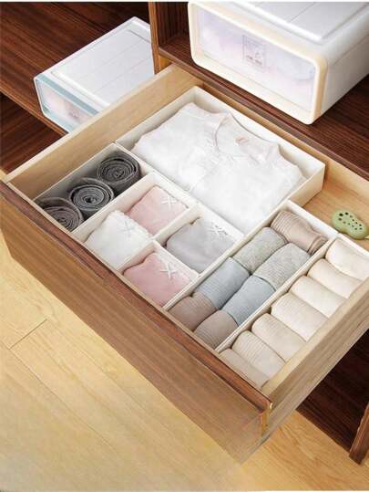 1pc Drawer Organizer For Underwear And Clothes, Closet Divider And Desk Storage Tray For Makeup And Stationery  Decorations   Autumn Decor Festival Decor Room Decor Home Decor Fall Decor Bedroom Decor