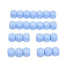 26pcs/pack 12mm Silicone Alphabet Beads Basic Jewelry Making Supplies, One Bead For Each Letter - Multicolor - View 12