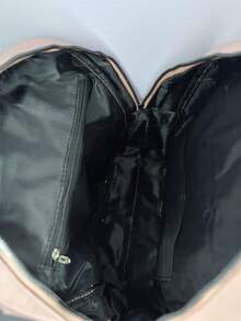 Mochila de nylon casual Feminina / à prova d'água / mochila escolar com bichinho - Rosa chiclete - Visão 4