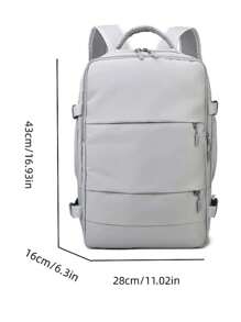 發布帶扣裝飾功能背包，筆記本電腦背包商務旅行纖薄耐用筆記本電腦背包書包適合畢業生、青少年女孩、新生、大二、初中和高中學生、大學和高中，非常適合戶外、旅行和返校 - 灰色 - 查看 5