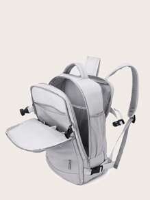 發布帶扣裝飾功能背包，筆記本電腦背包商務旅行纖薄耐用筆記本電腦背包書包適合畢業生、青少年女孩、新生、大二、初中和高中學生、大學和高中，非常適合戶外、旅行和返校 - 灰色 - 查看 6