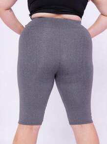 Plus Size Sports Shorts - Xám - Xem 3