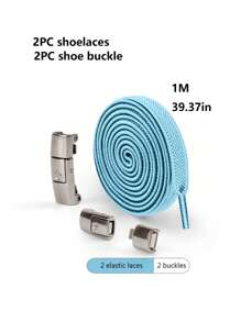 1對無鞋帶鞋帶鎖鞋帶彈性鞋帶兒童成人寬扁鞋帶運動鞋 - 紅色 - 查看 5