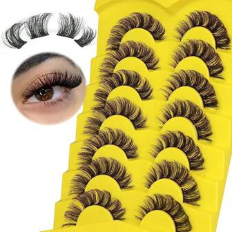 7pairs Natural Individual Cluster False Eyelashes Extension, 6-14mm Mixed Length 3d Curly Diy Eyelashes