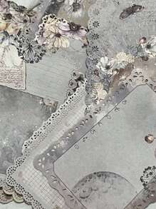 10入組 复古花卉&月亮設計空心花邊和空心裝飾,可寫厚材質紙,用於手帳和剪裁 Diy 材料 - 彩色 - 查看 3