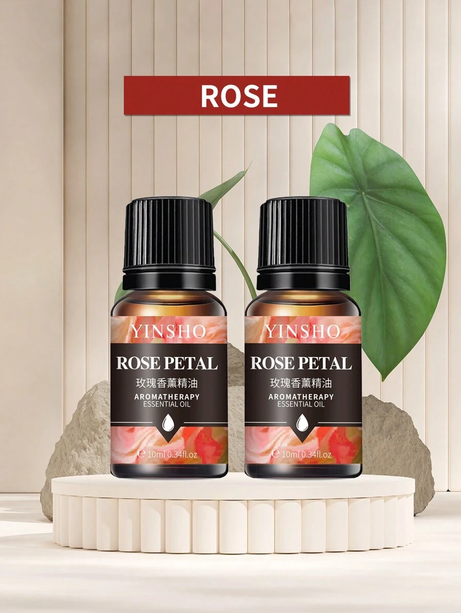2入組玫瑰香味精油,適用於家用香薰機、汽車香薰機、加濕器、香蠟、香薰石、香氛蠟燭 - 玫瑰紅 - 查看 1