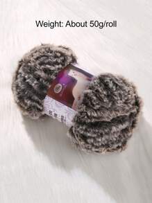 每球50g仿貂皮毛絨線,柔軟絨毛羊毛羊絨紗線,適用於diy手織毛衣、圍巾、帽子、包袋等線縫用品 - 灰色 - 查看 3