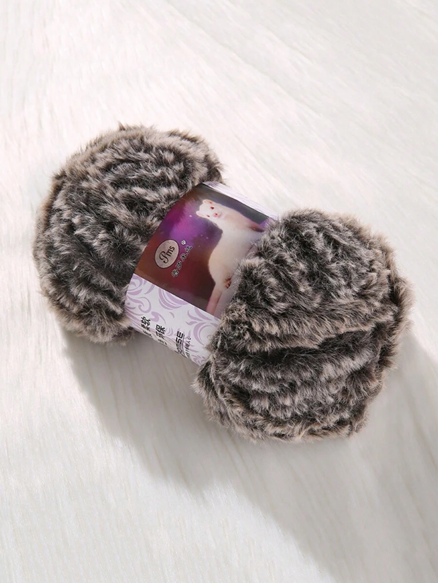 每球50g仿貂皮毛絨線,柔軟絨毛羊毛羊絨紗線,適用於diy手織毛衣、圍巾、帽子、包袋等線縫用品 - 灰色 - 查看 1