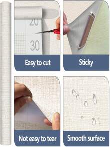 草布型自粘壁紙,壁紙接觸紙,紋理壁紙,乙烯基草布壁紙接觸紙 - 黃色 - 查看 8